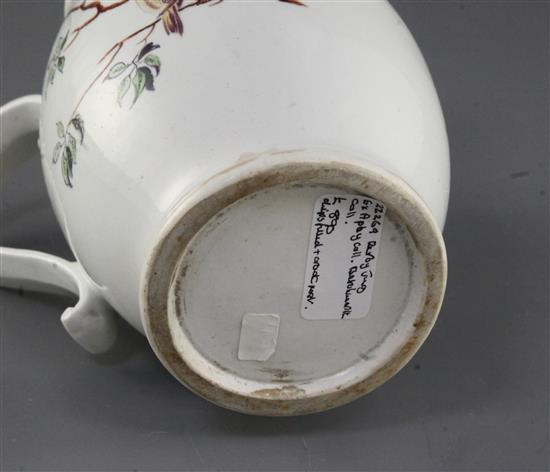 A Derby ovoid jug, c.1760-5, h. 17.5cm, slight restoration